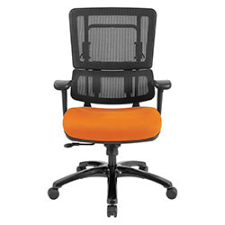 Vertical Black Mesh Back Chair with Shiny Black Base